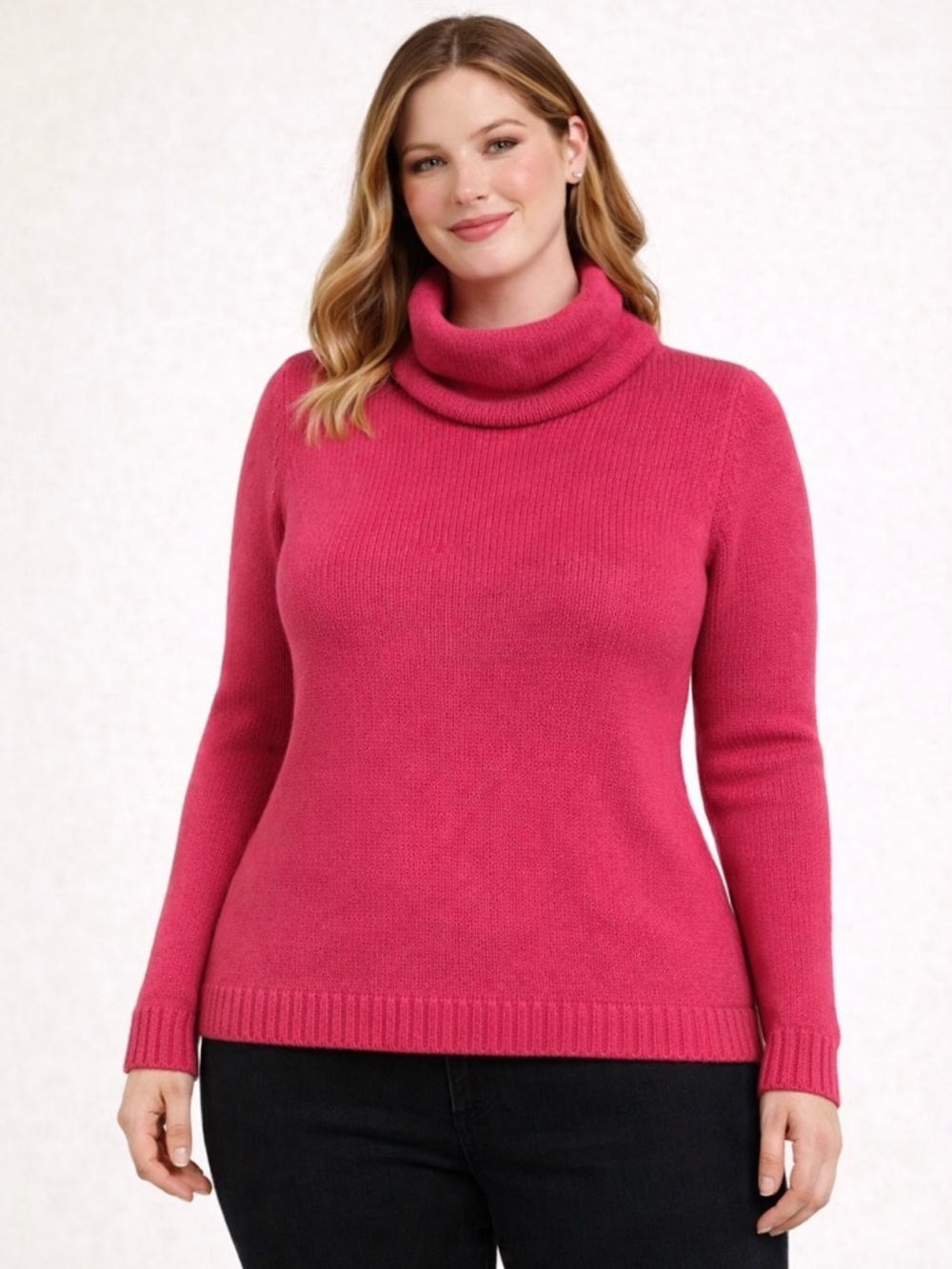 New York & Company Vintage Pink Turtleneck Knit Sweater Women Cozy Pullover Y2K